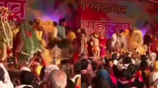 भारी भीड़ और कड़ी सुरक्षा के बीच वृन्दावन में ‘फूलों की होली’ शुरू | घड़ी