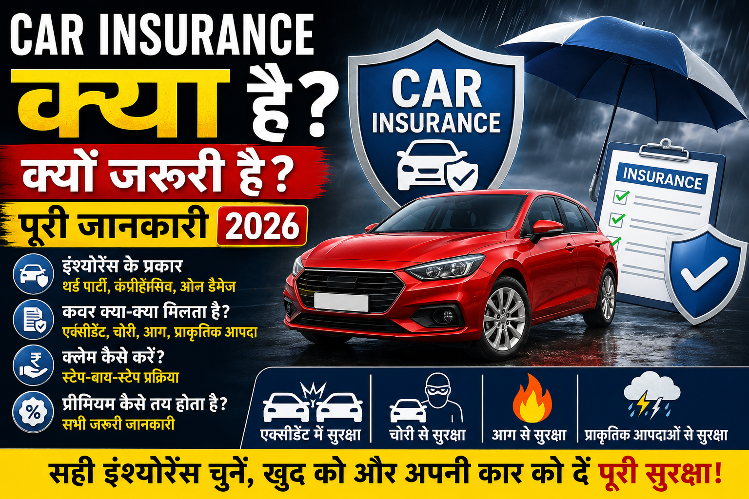 Car Insurance क्या है? क्यों जरूरी है? पूरी जानकारी | Best Car Insurance Guide 2026