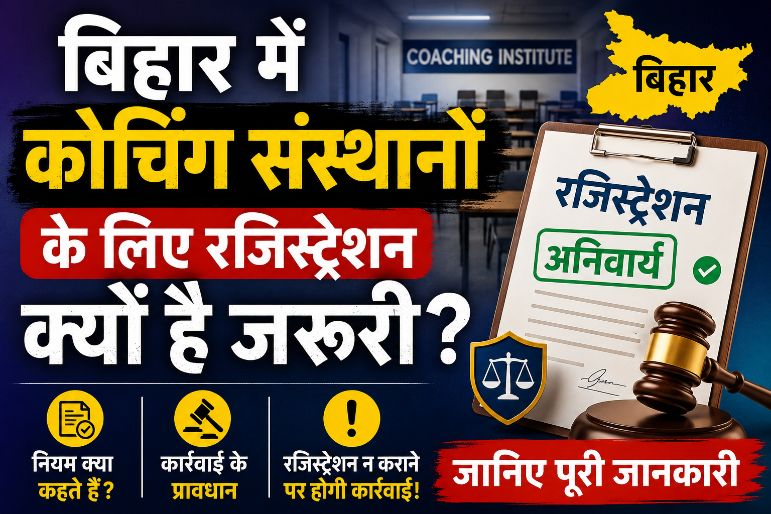 बिहार में कोचिंग संस्थानों के लिए रजिस्ट्रेशन क्यों है जरूरी? जानिए क्या कहते हैं नियम और कार्रवाई के प्रावधान